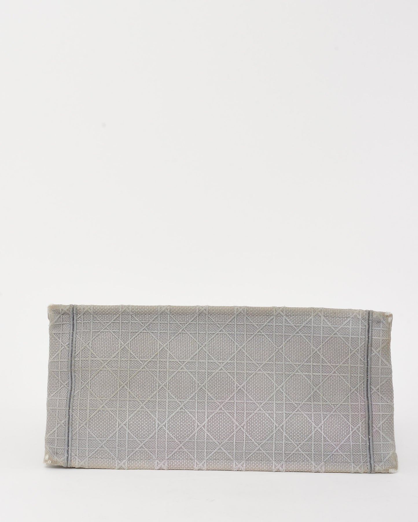 Dior Grey Cannage Embroidered Logo Canvas Medium Book Tote