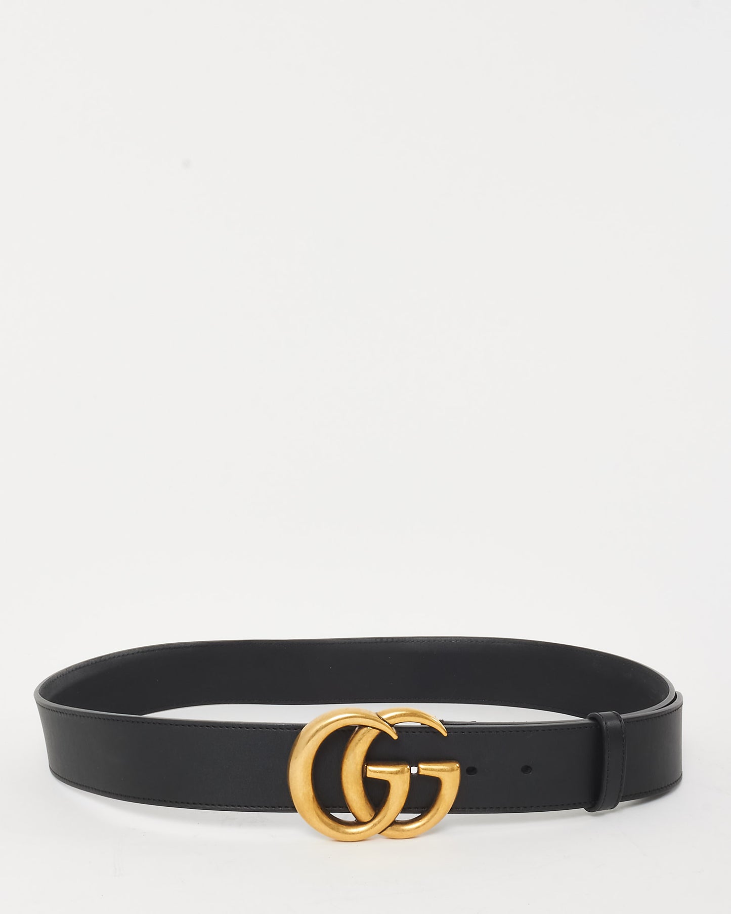 Gucci Black Smooth Leather Large GG Marmont Belt - 90/36