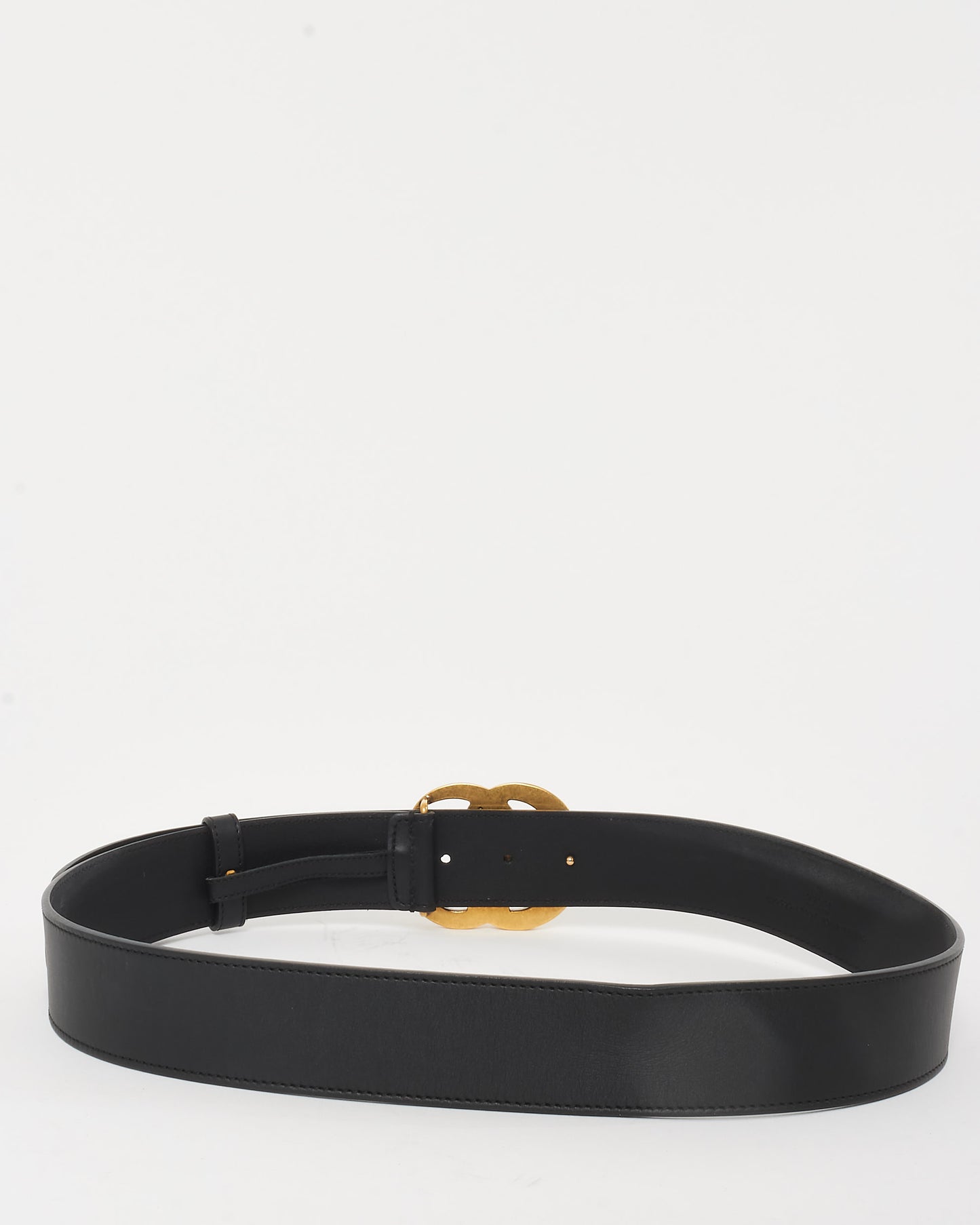Gucci Black Smooth Leather Large GG Marmont Belt - 90/36
