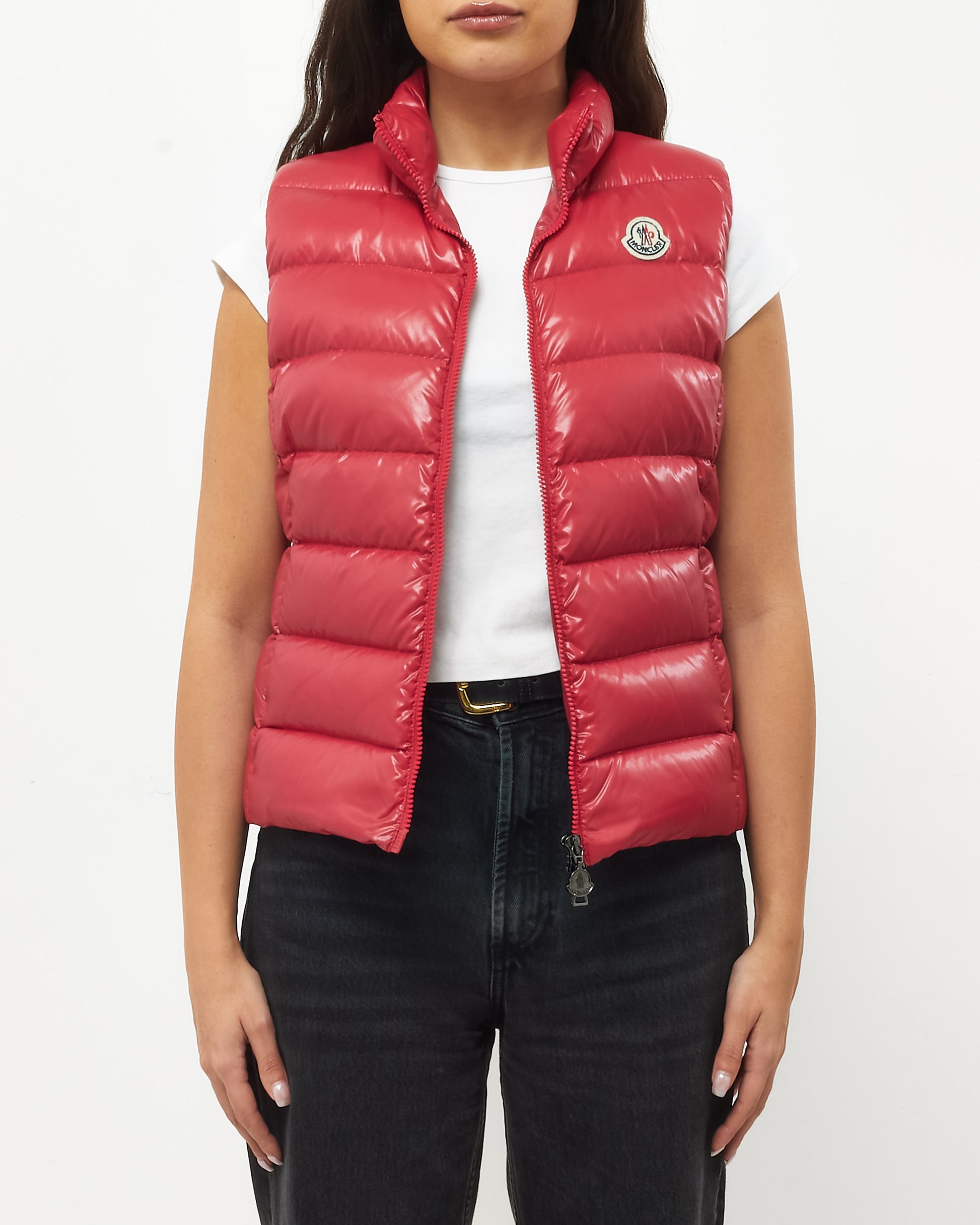 Buy Moncler Red Ghany Down Puffer Vest Authenticated Pre