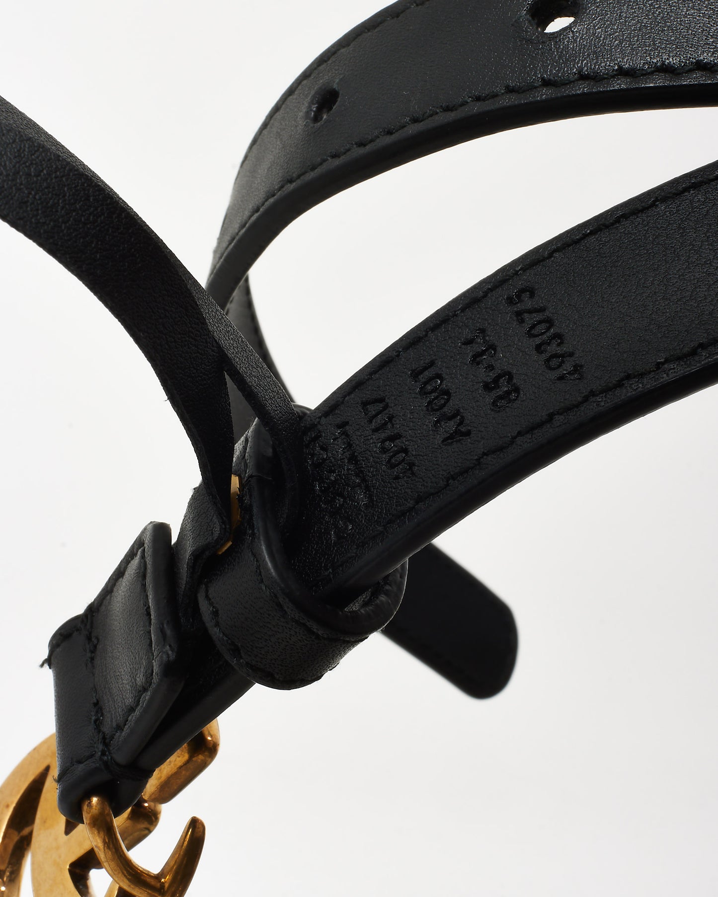 Hermès Black Swift & Tan Togo Leather Reversible Gold H Martelee 32mm Belt - 95