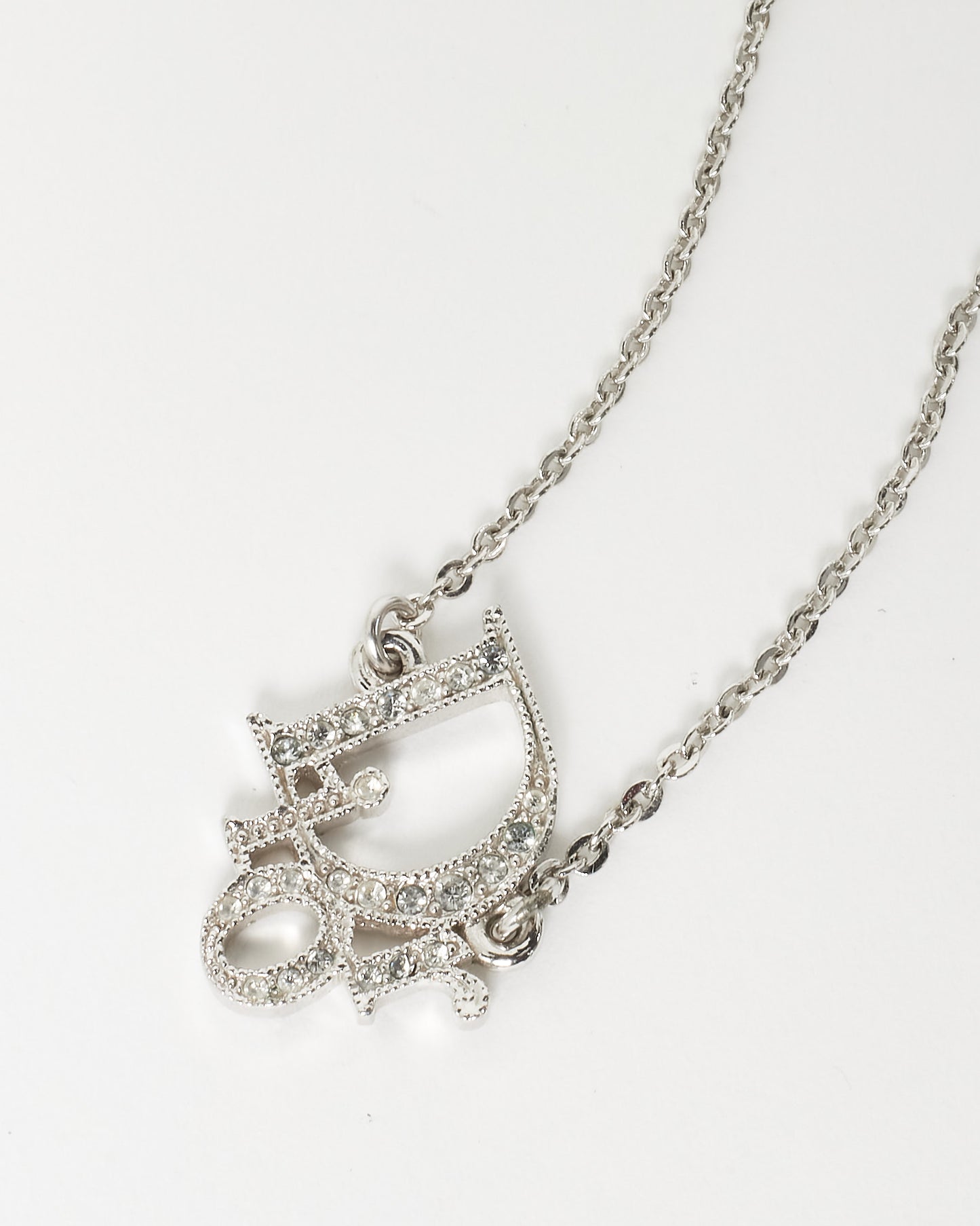 Dior Silver Crystal Dior Logo Chain Bracelet