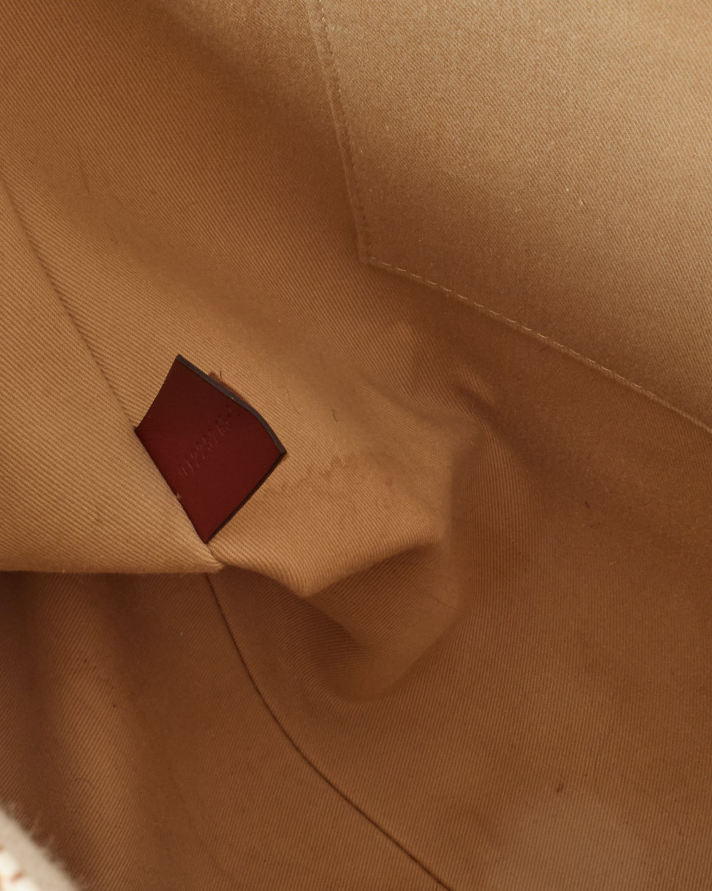 Chloé Beige Canvas & Brown Leather Trim Large Woody Tote Bag