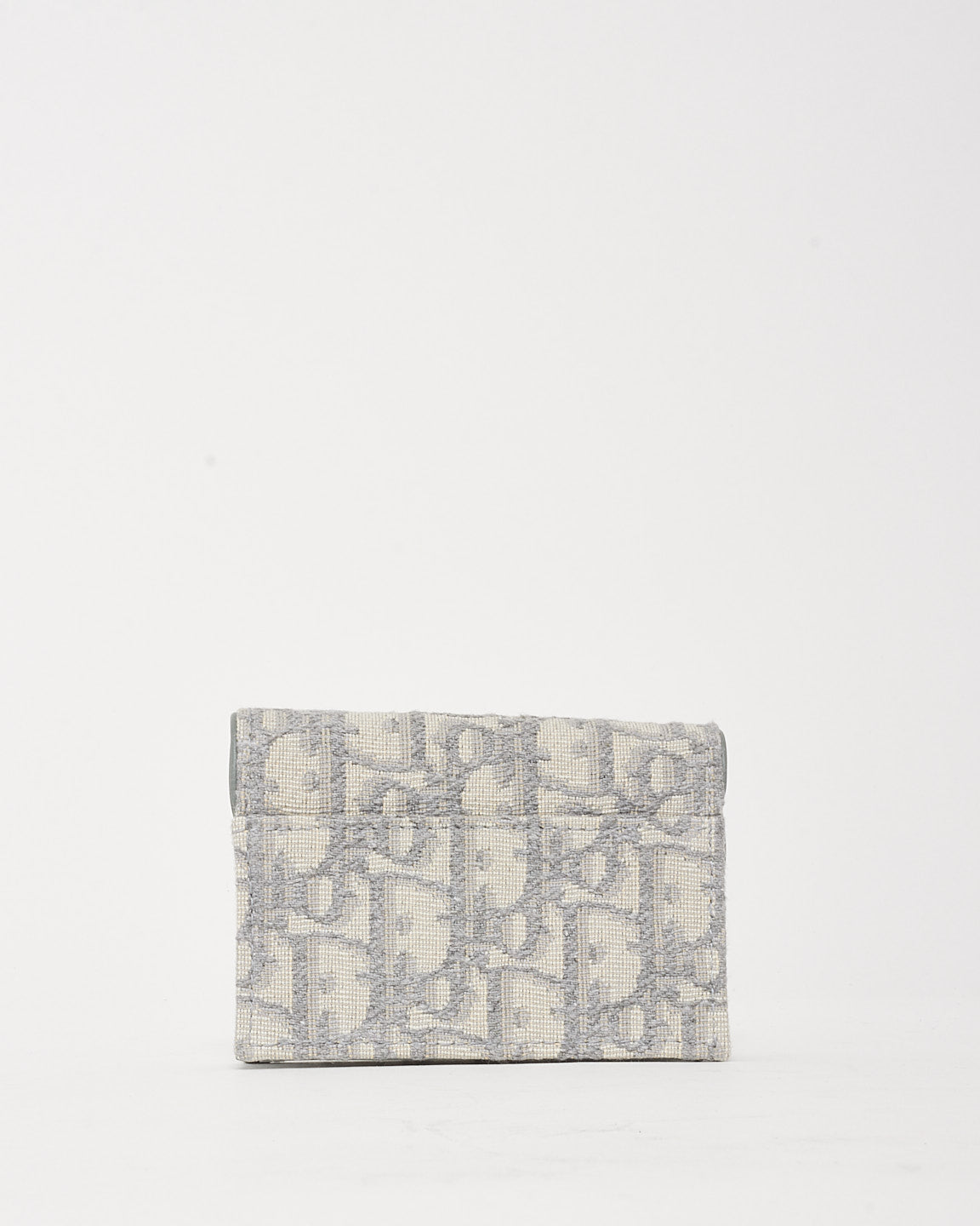 Dior Grey Dior Oblique Jacquard Canvas Saddle Bloom Card Holder