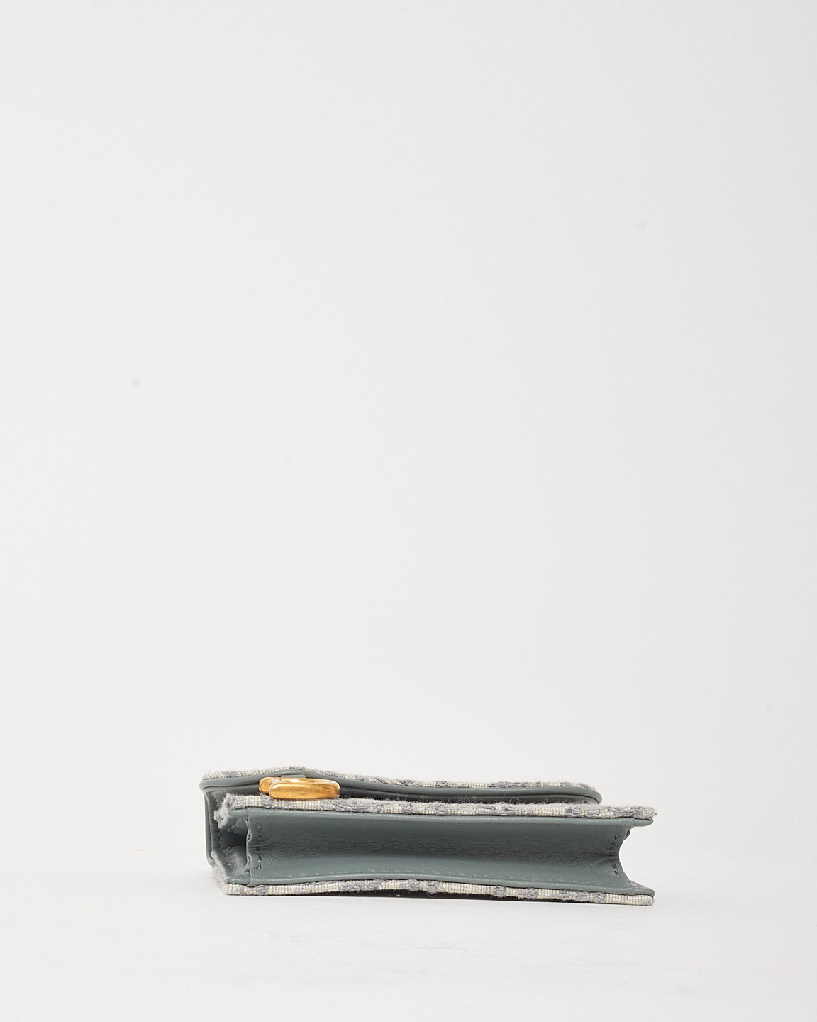 Dior Grey Dior Oblique Jacquard Canvas Saddle Bloom Card Holder