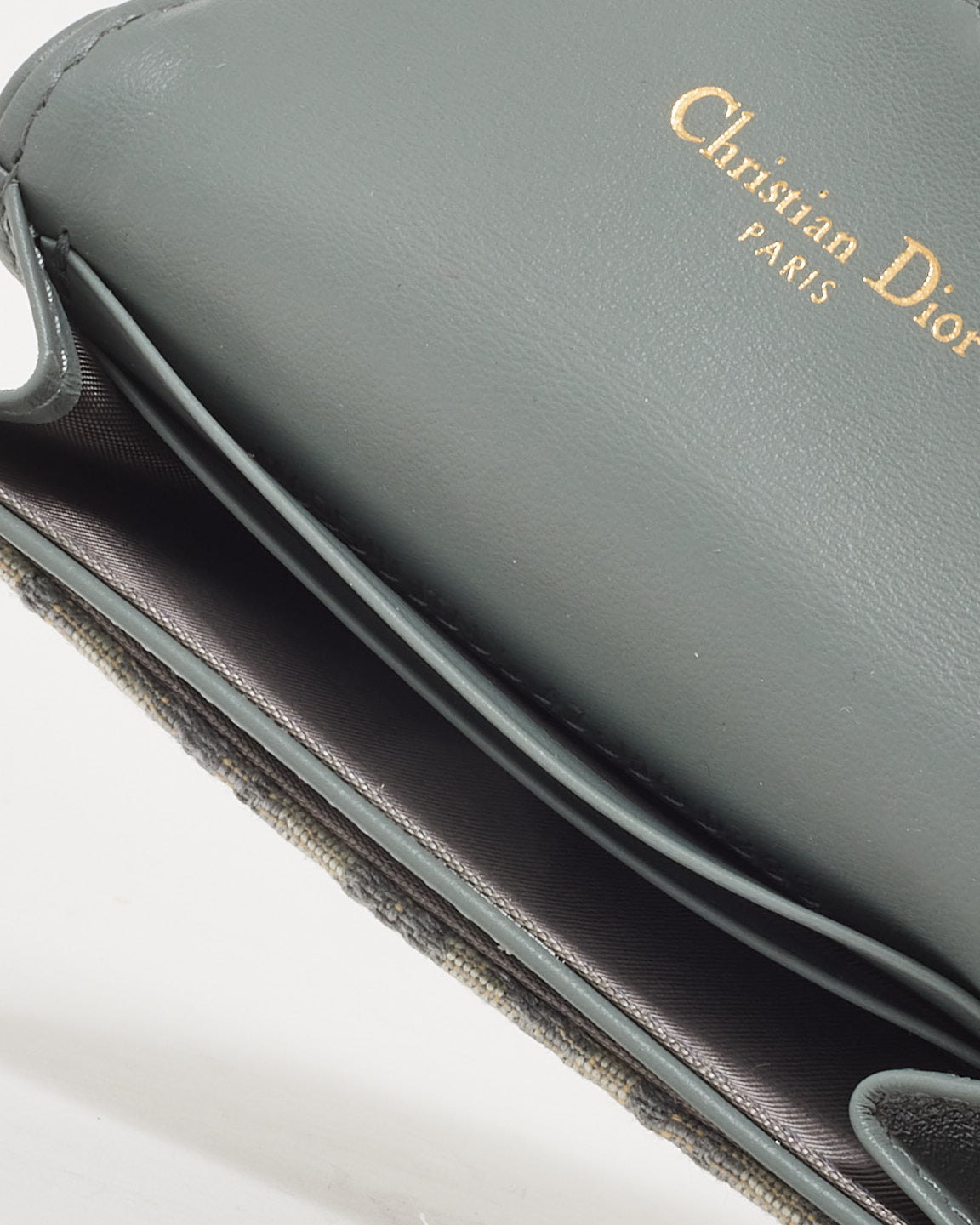 Dior Grey Dior Oblique Jacquard Canvas Saddle Bloom Card Holder