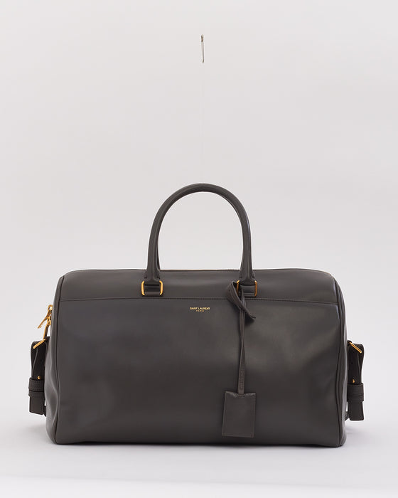 Saint Laurent Grey Leather Classic Duffel 6 Bag