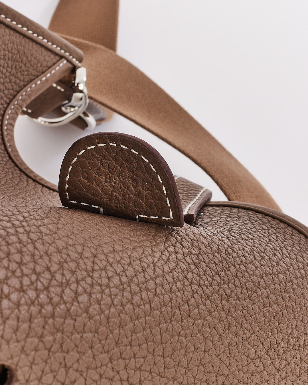 Hermès Etoupe Clémence Leather Evelyne III PM Bag