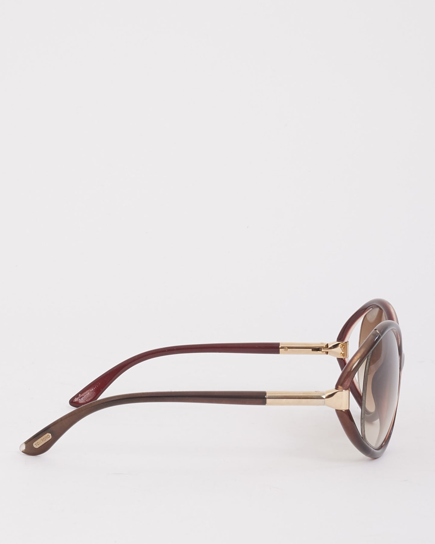 Tom Ford Brown Acetate Round Frame Sunglasses