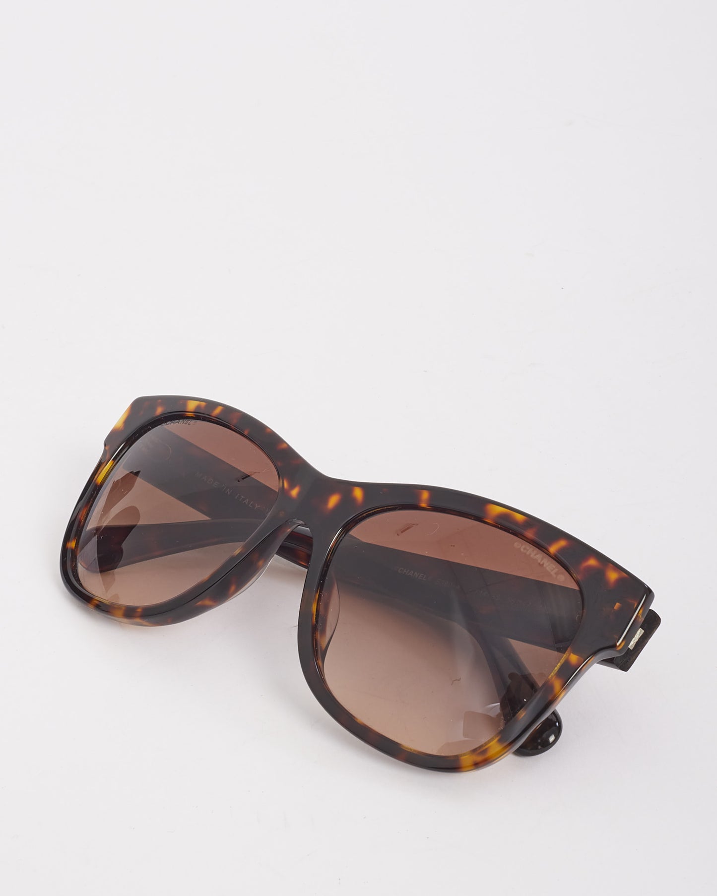 Chanel Brown Tortoise Acetate Butterfly 5380 Sunglasses