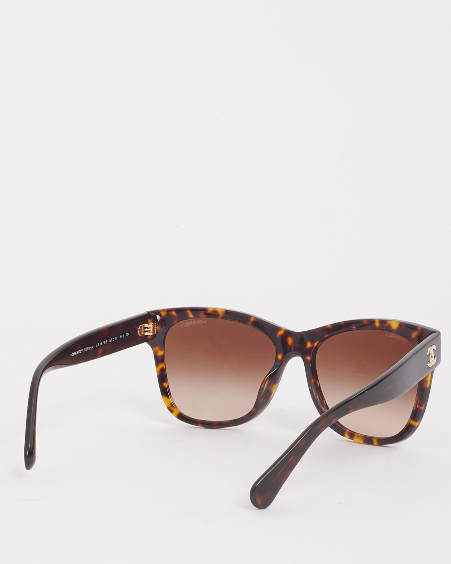 Chanel Brown Tortoise Acetate Butterfly 5380 Sunglasses