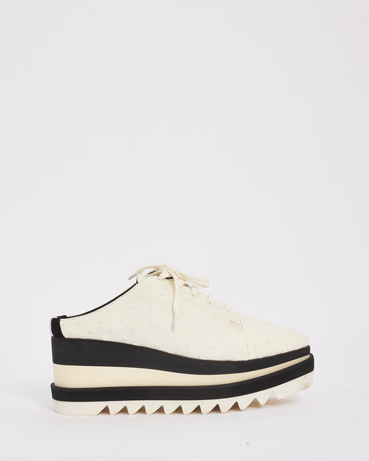 Stella McCartney White Leather Elyse Platform Sneaker Mules - 40