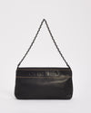 Chanel Black Leather LAX Pochette Chain Shoulder Bag