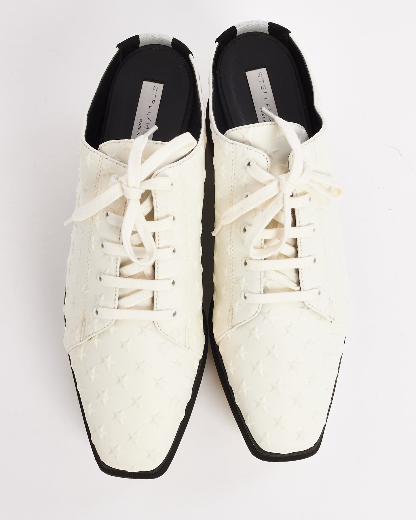 Stella McCartney White Leather Elyse Platform Sneaker Mules - 40