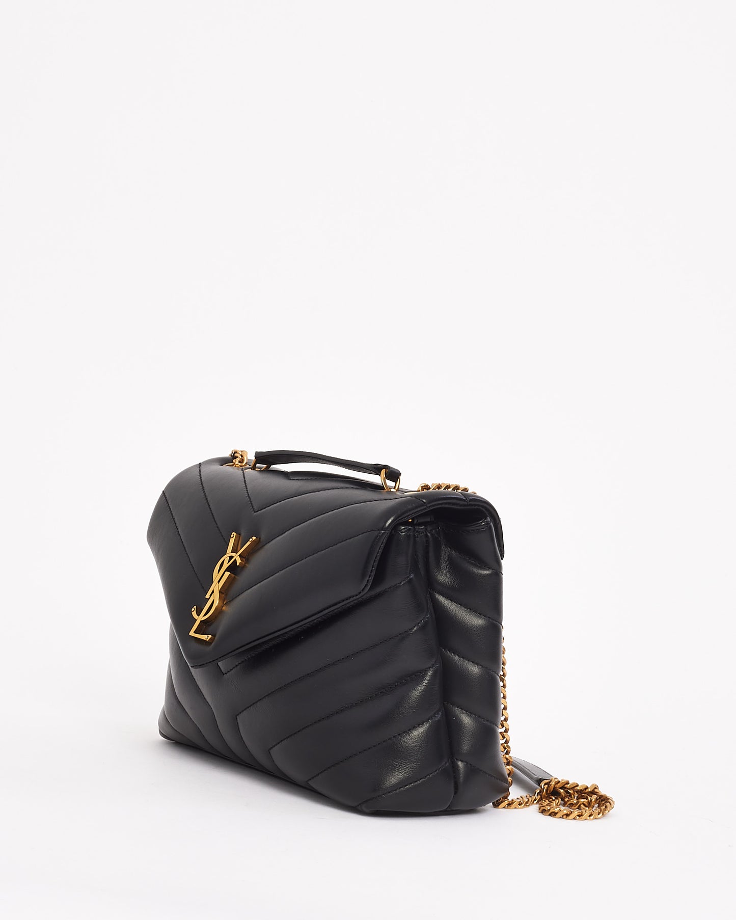 Saint Laurent Black Quilted 'Y' Leather Loulou Small Chain Bag