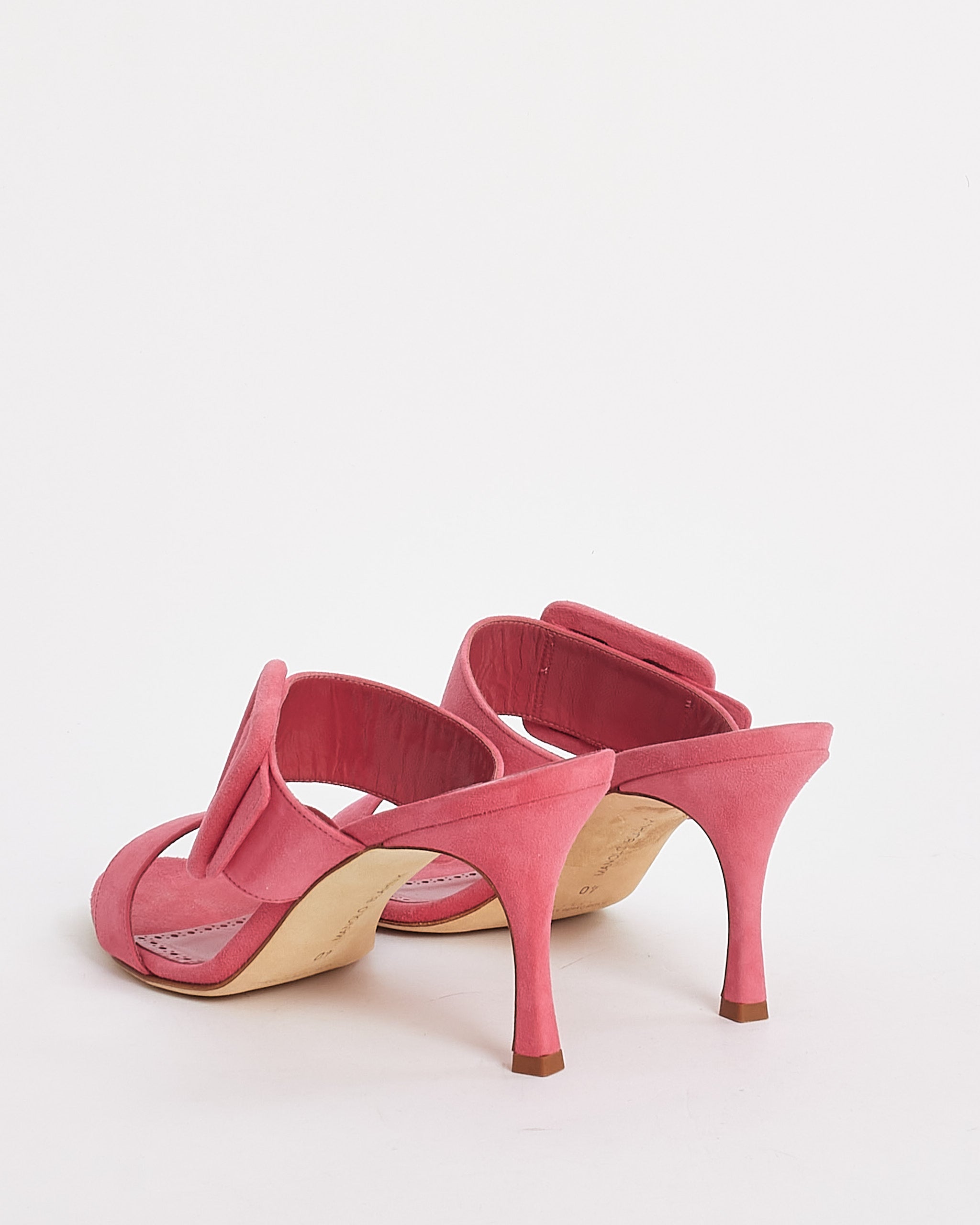 Buy Manolo Blahnik Pink Suede Gable Mules - 40 Buy Manolo Blahnik Pink Suede Gable Mules - 40