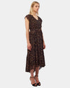 Ulla Johnson Black/Red/Beige Print Long Sheer Dress - 2