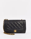 Chanel Vintage Black Leather Medium Diana Flap Shoulder Bag