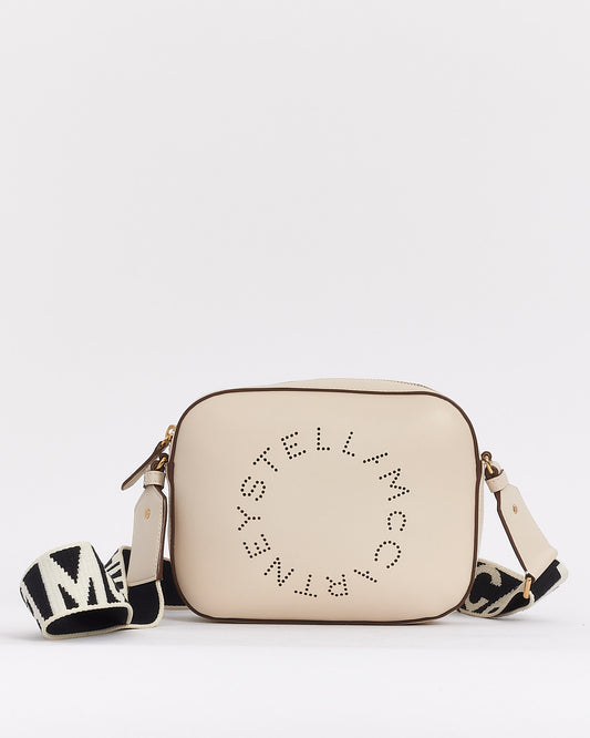 Stella McCartney White Vegan Leather Logo Crossbody Bag