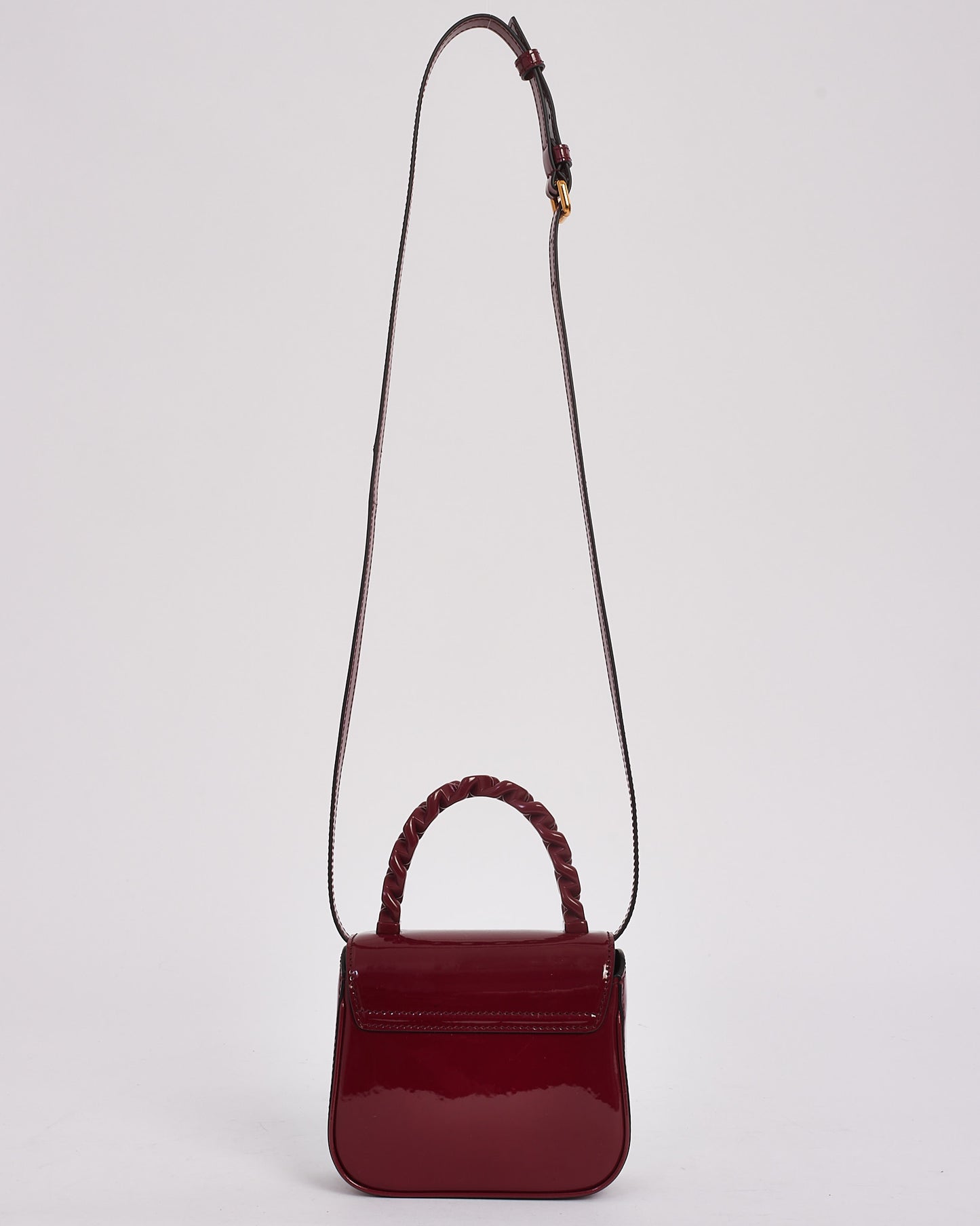 Versace Burgundy Patent Leather Mini 'La Medusa ' Bag