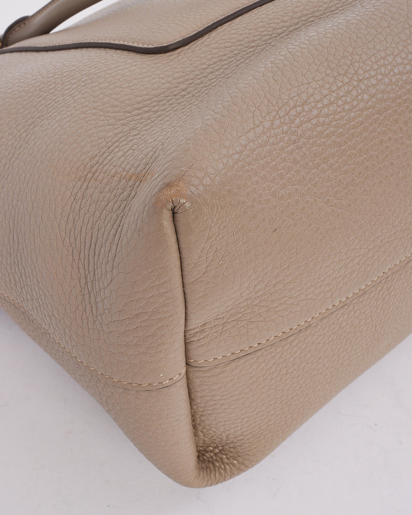 Prada Grey Daino Leather Two Way Tote Bag with Strap