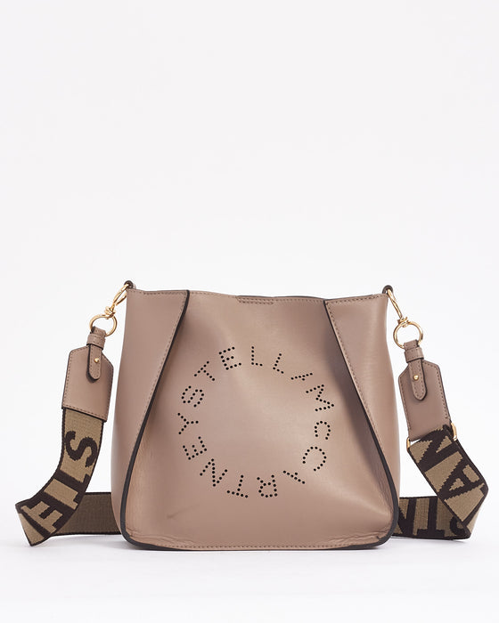Stella McCartney Taupe Vegan Leather Logo Shoulder bag