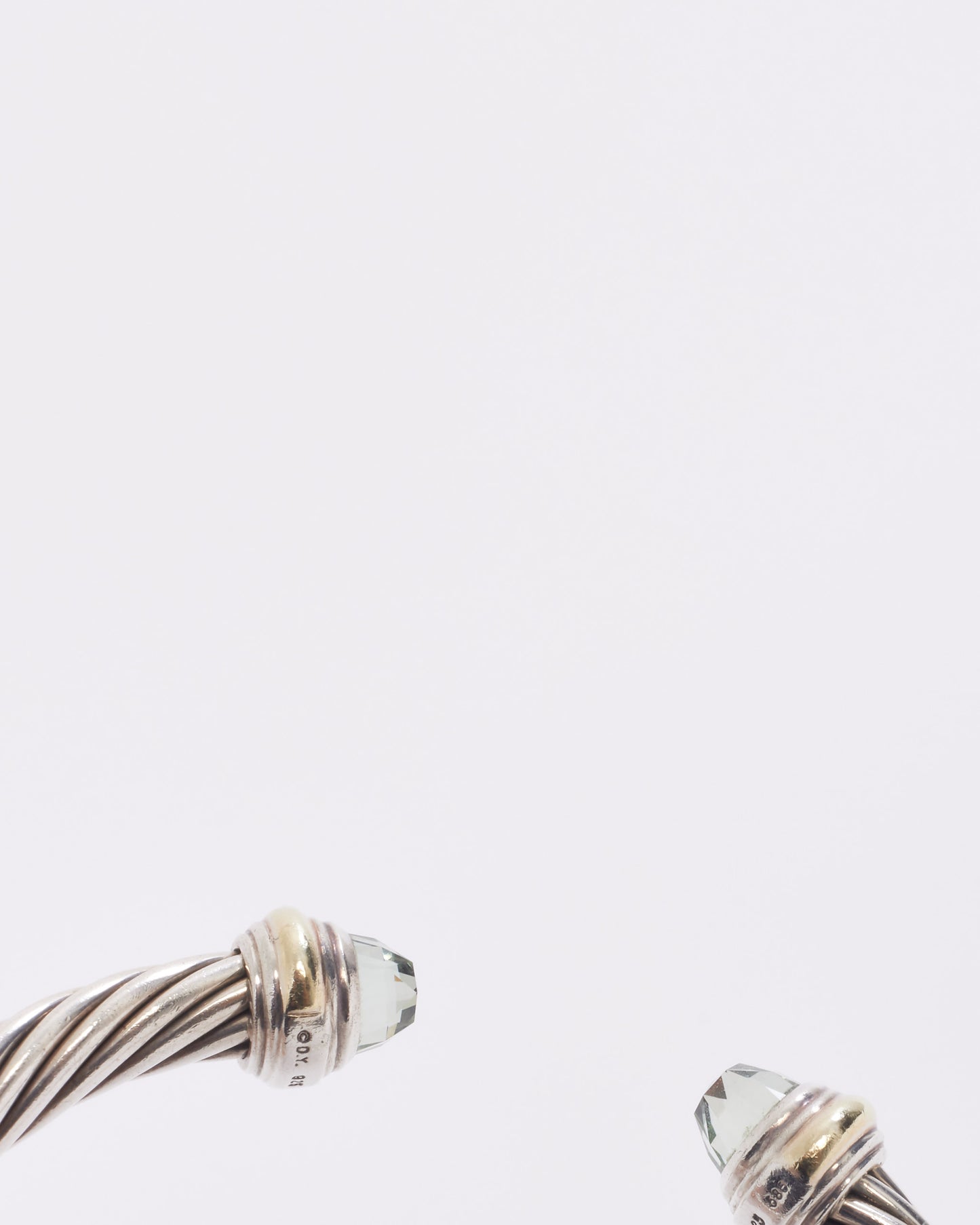 Bracelet classique câble Prasiolte en argent David Yurman 7 mm