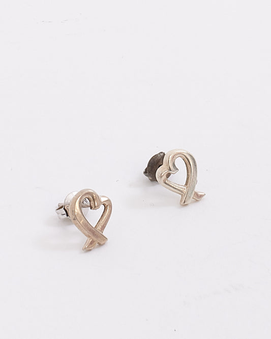 Tiffany & Co. Sterling Silver Loving Heart Earrings