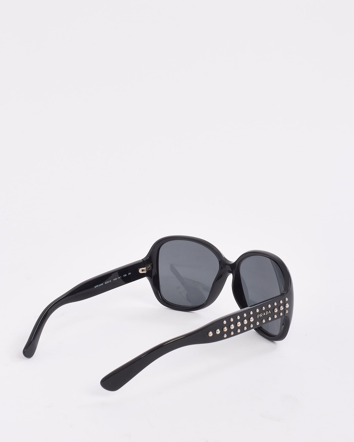 Prada Black Square Studded Arm SPR04M Sunglasses
