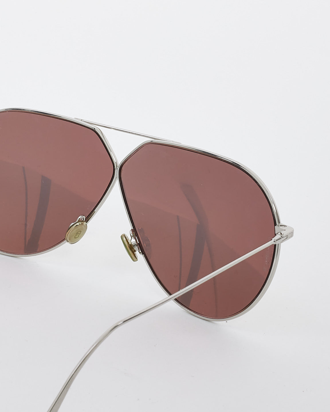 Dior Silver Metal Mirrored Aviator Sunglasses