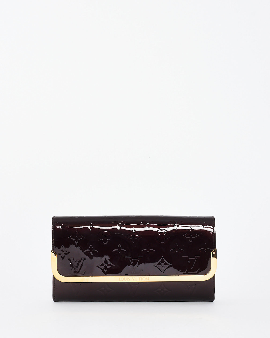 Louis Vuitton Pochette Rossmore MM en cuir verni monogramme Amarante avec sangle