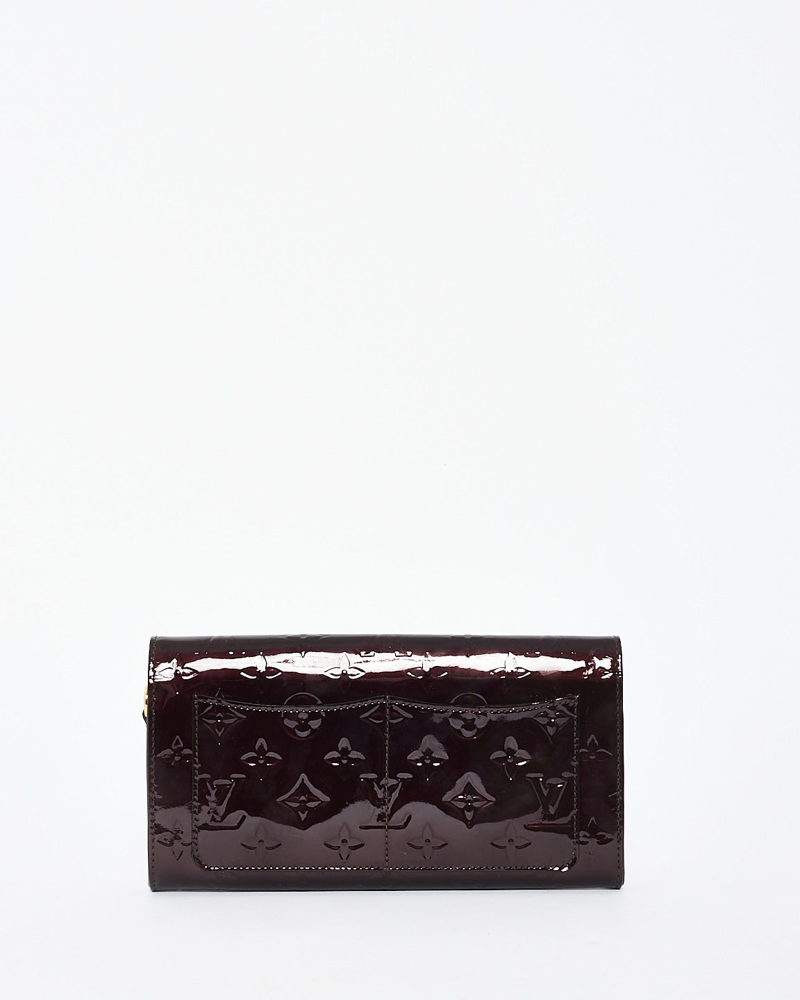 Louis Vuitton Pochette Rossmore MM en cuir verni monogramme Amarante avec sangle