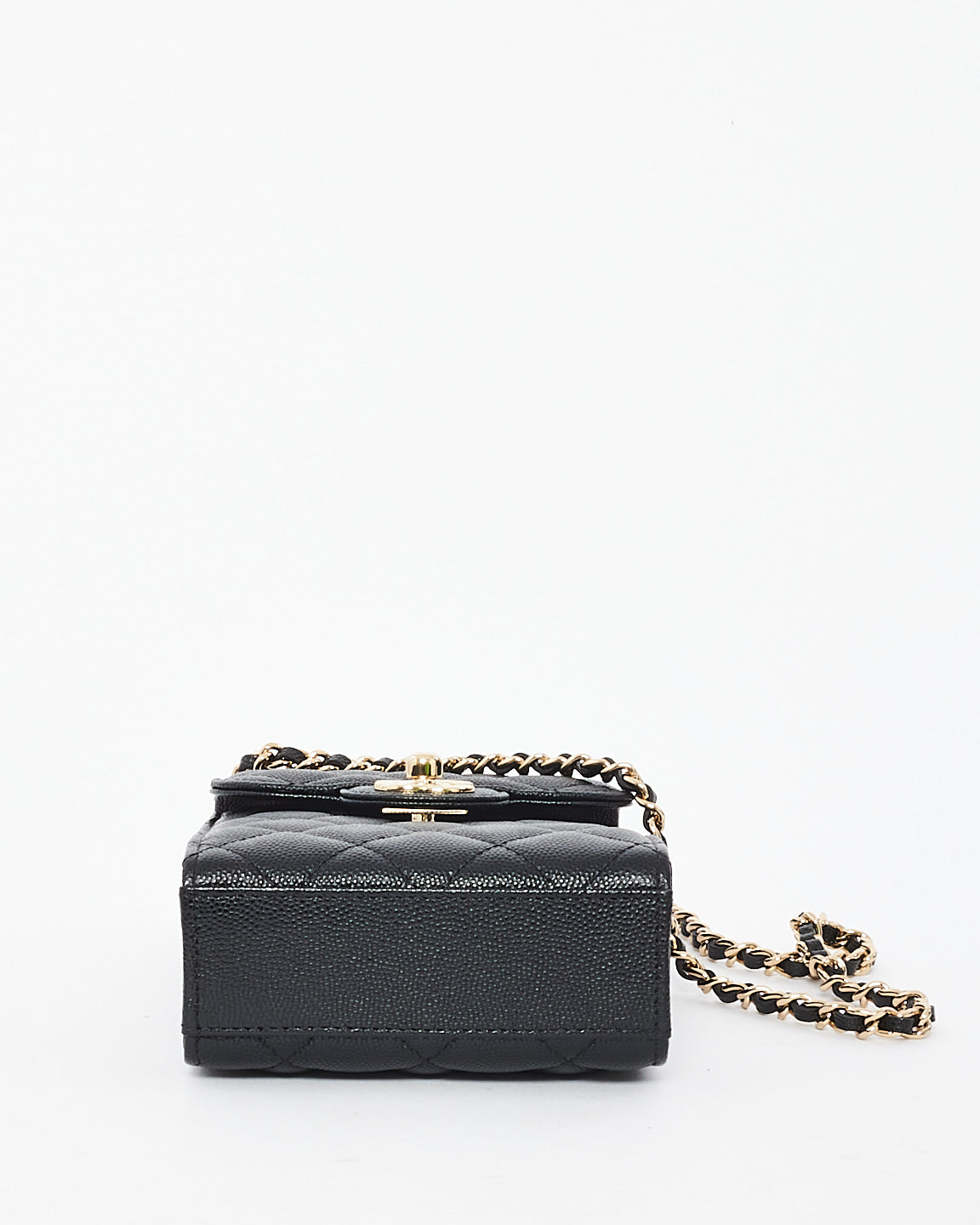 Chanel Black Caviar Quilted Classic Crossbody Phone Case