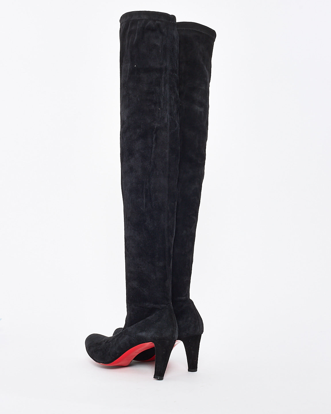 Christian Louboutin Bottes OTK en daim noir - 37,5