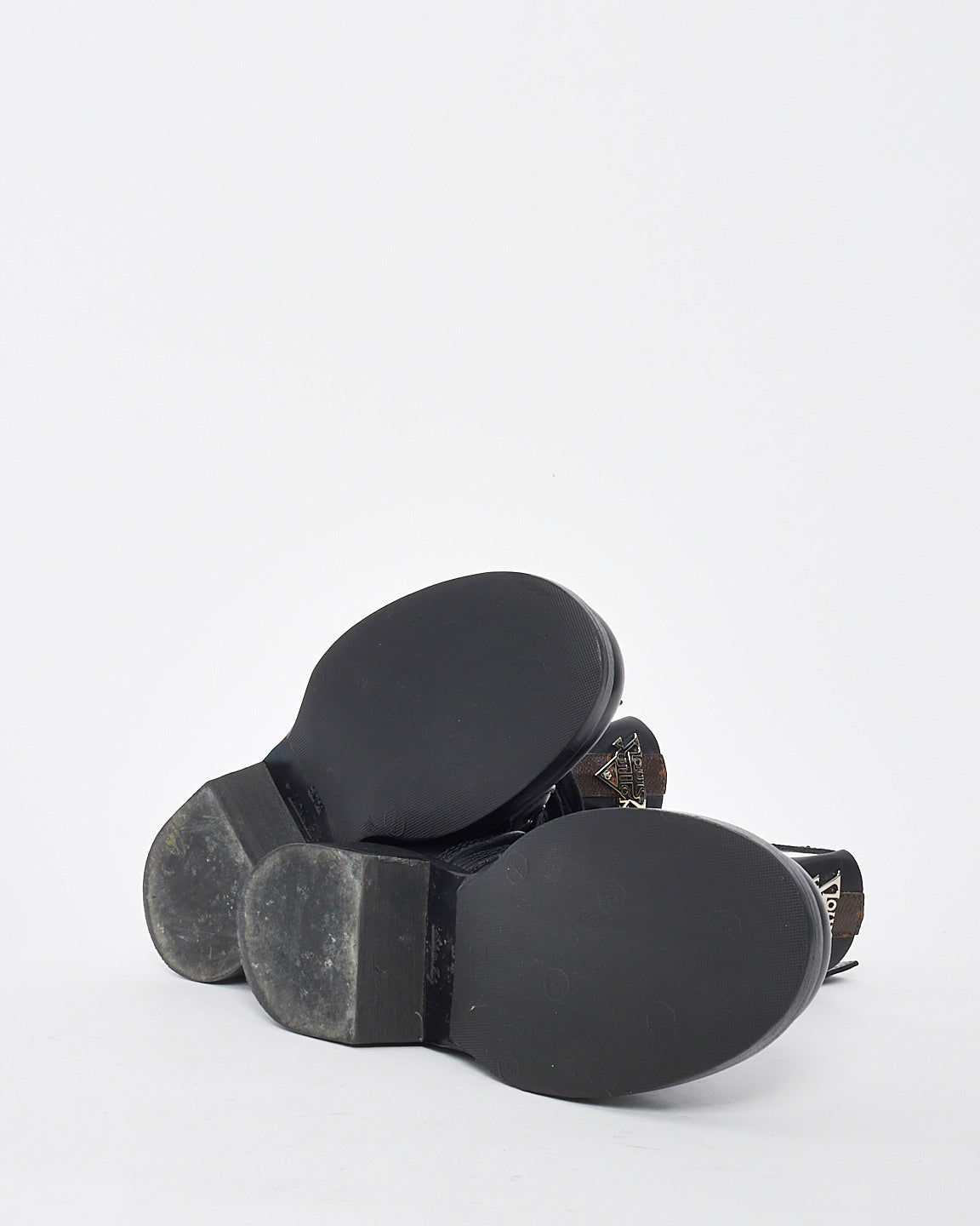 Louis Vuitton Bottes de combat Metropolis Ranger en cuir noir et monogramme - 37,5