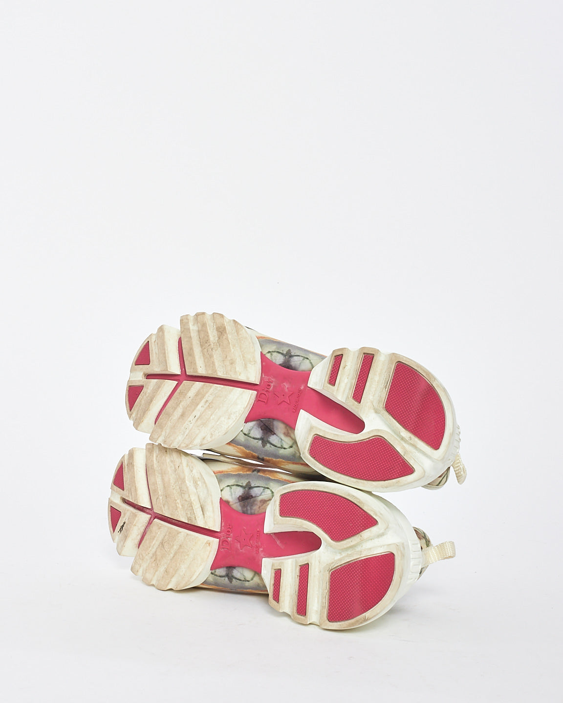 Baskets épaisses D-Connect en tissu kaléidiorscopique rose/blanc Dior - 37,5