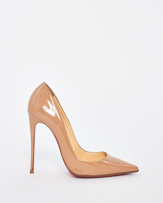 Christian Louboutin Nude Patent Leather So Kate Pumps - 37.5