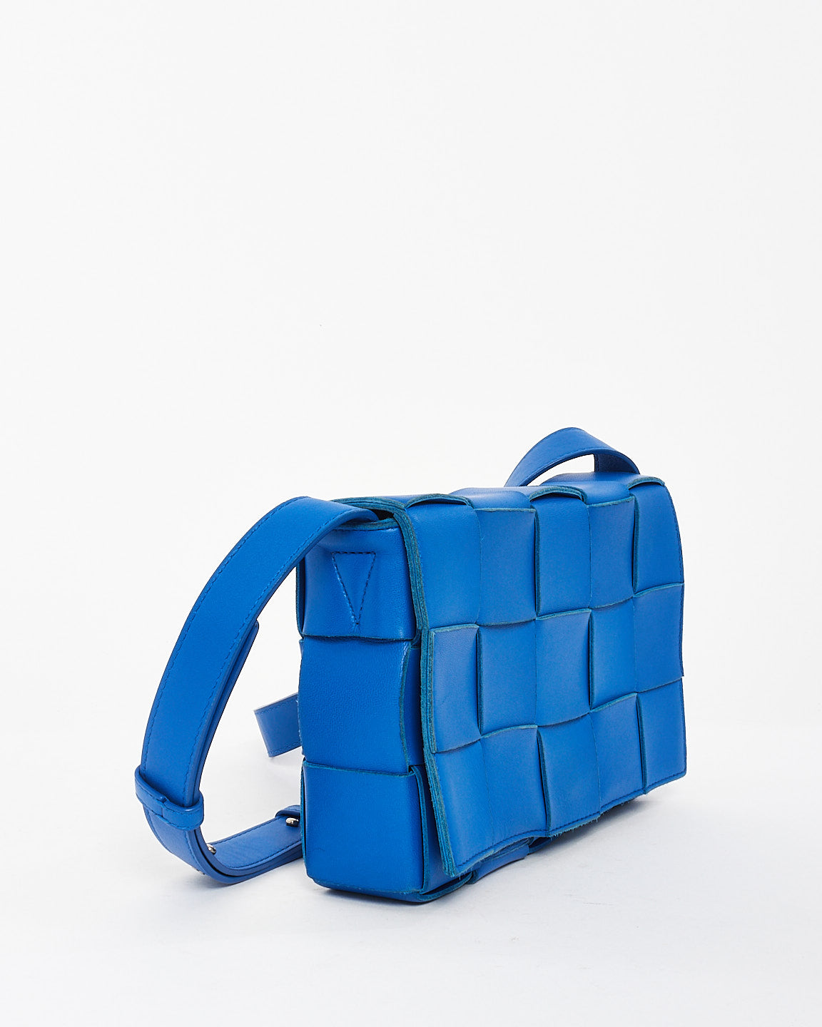 Bottega Veneta Royal Blue Intrecciato Leather Cassette Bag