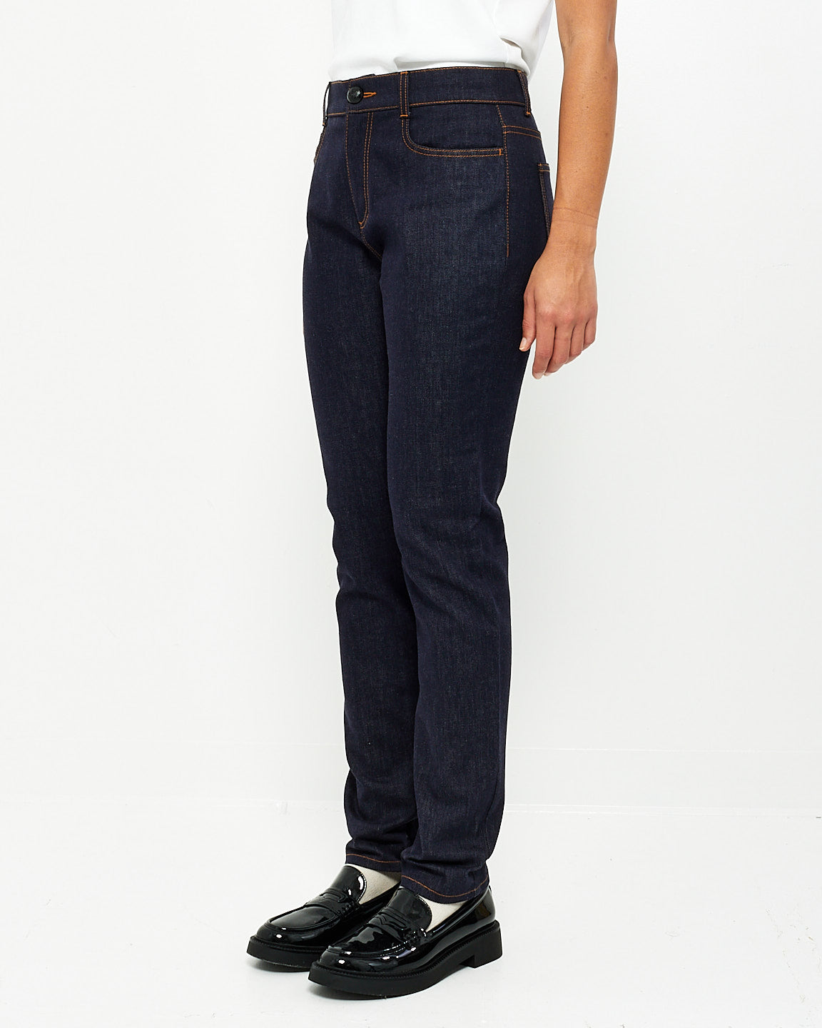 Fendi Dark Blue Cuffed Straight Jeans - 42