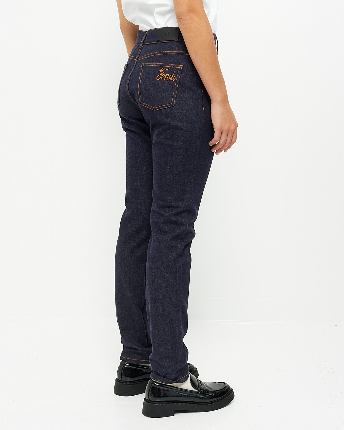 Fendi Dark Blue Cuffed Straight Jeans - 42