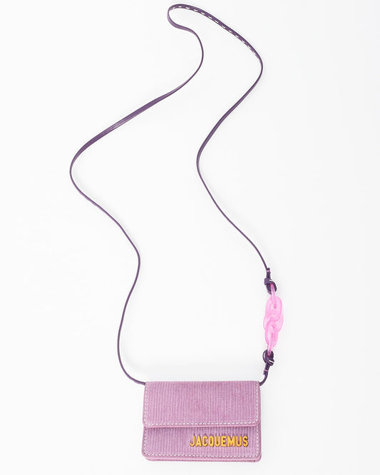 Jacquemus Mini sac à bandoulière Le Riviera en velours violet