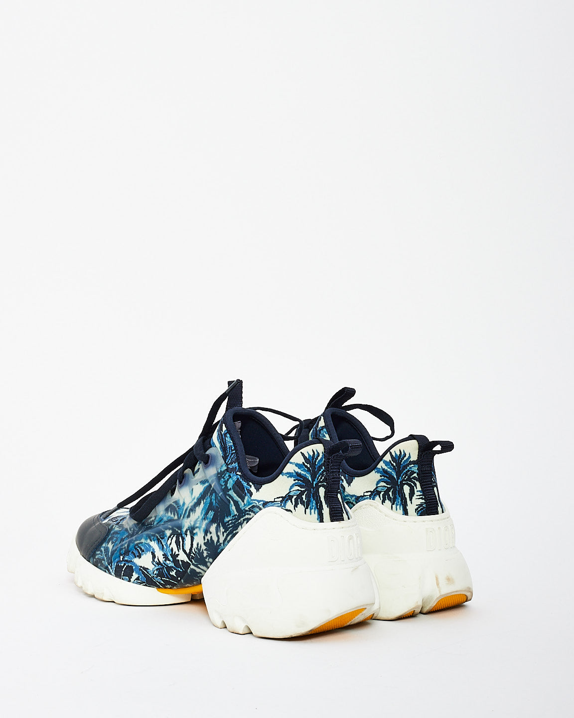 Dior Blue/White Kaleidiorscopic Fabric D-Connect Chunky Sneakers - 38