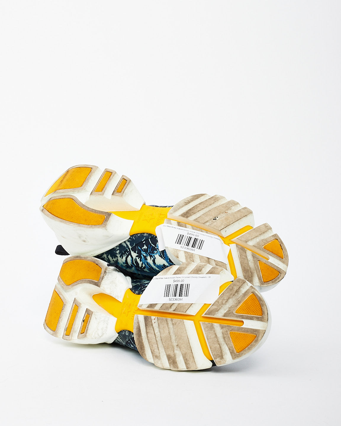 Baskets épaisses D-Connect en tissu kaléidiorscopique bleu/blanc Dior - 38