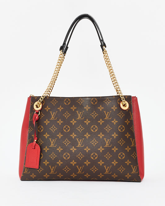 Louis Vuitton Monogram Canvas & Red Leather Suréne MM Bag