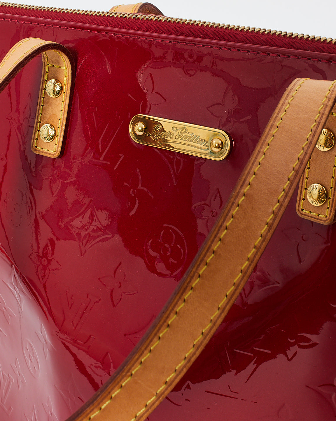 Louis Vuitton Red (Pomme D'Amour) Monogram Vernis Bellevue GM Tote Bag