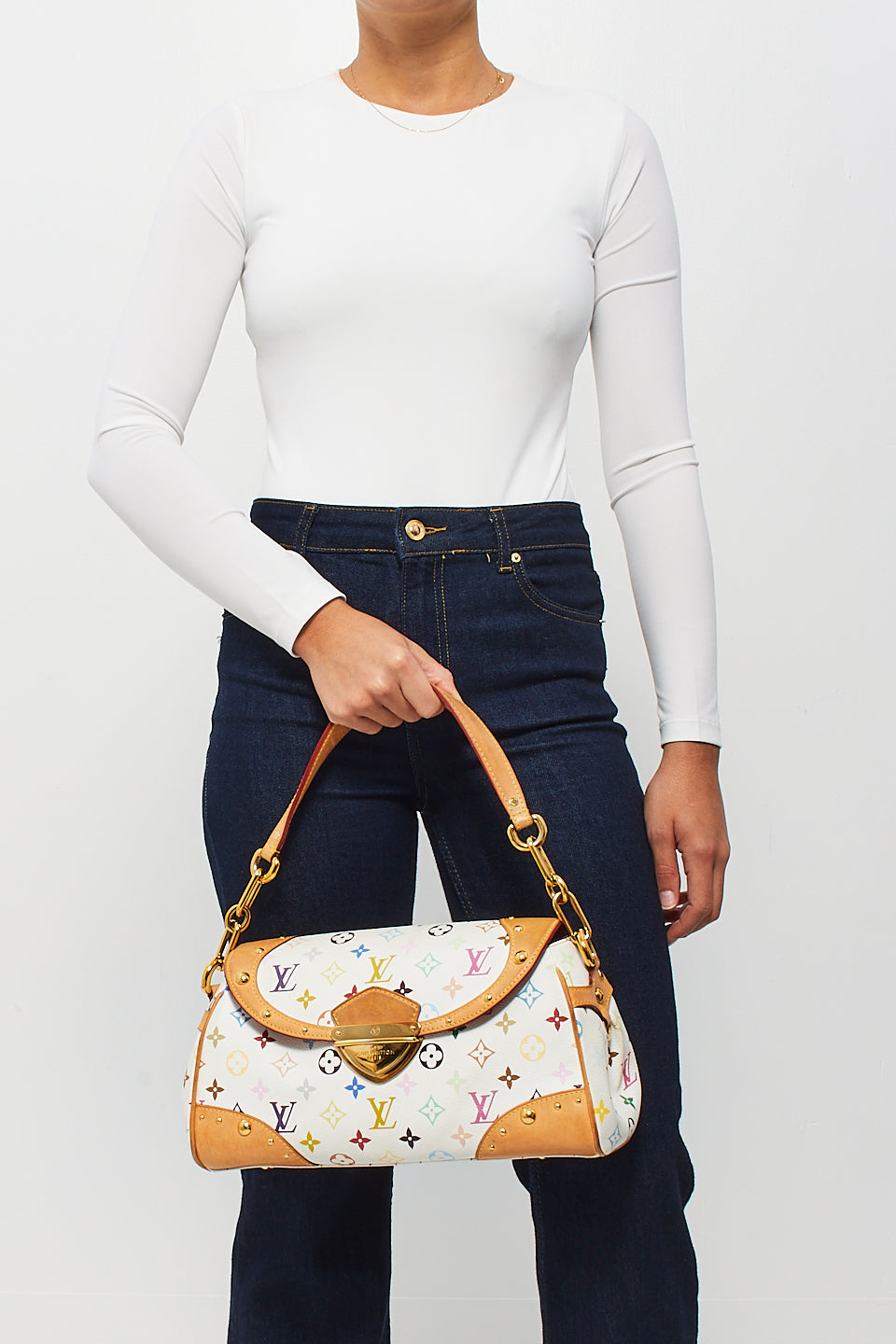 Louis Vuitton White Monogram Multi Murakami Canvas Beverly Shoulder Bag