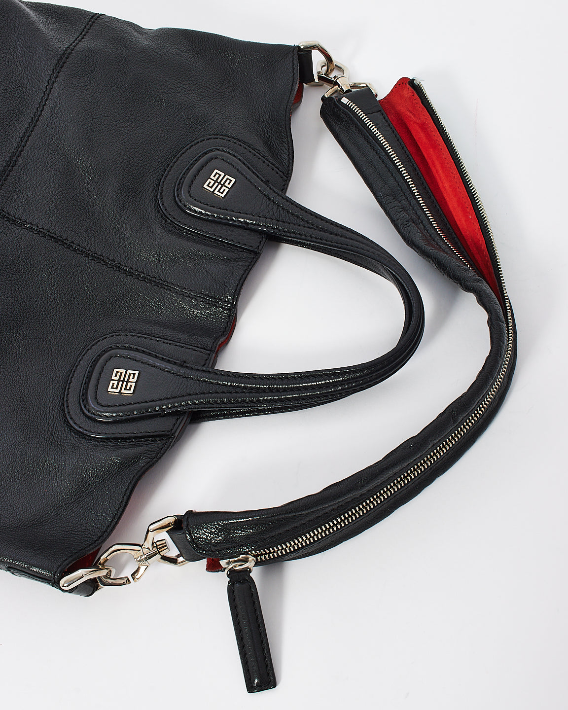 Givenchy Black Leather Nightingale North South Large Shoulder Bag