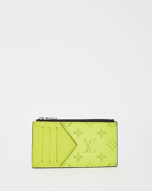 Porte-cartes Zippy en toile et cuir monogramme jaune fluo Louis Vuitton