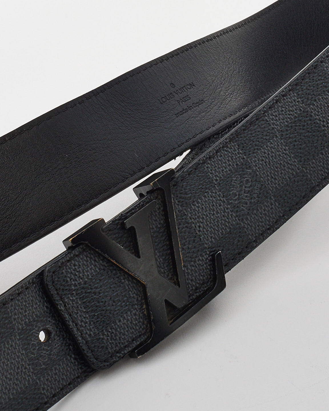 Louis Vuitton Damier Graphite Initiales 40mm Matte Black Belt - 95/38