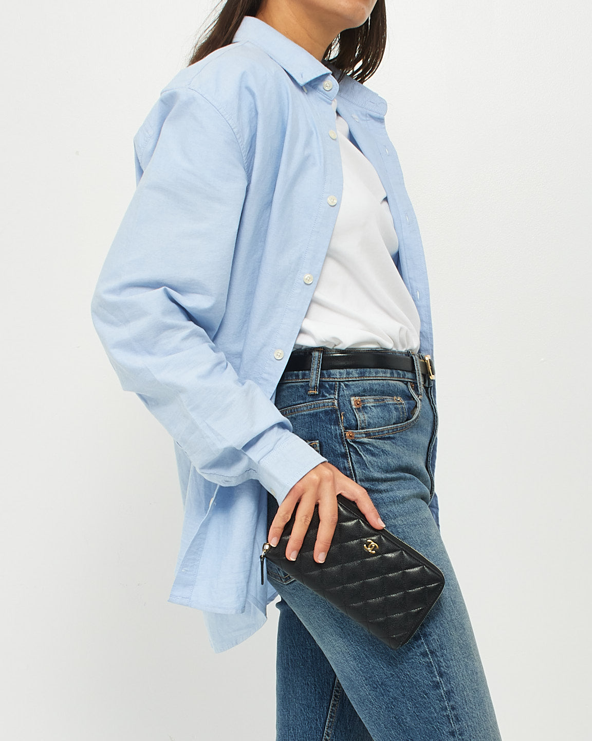 Chanel Black Quilted Caviar Classic Long Zipped Wallet